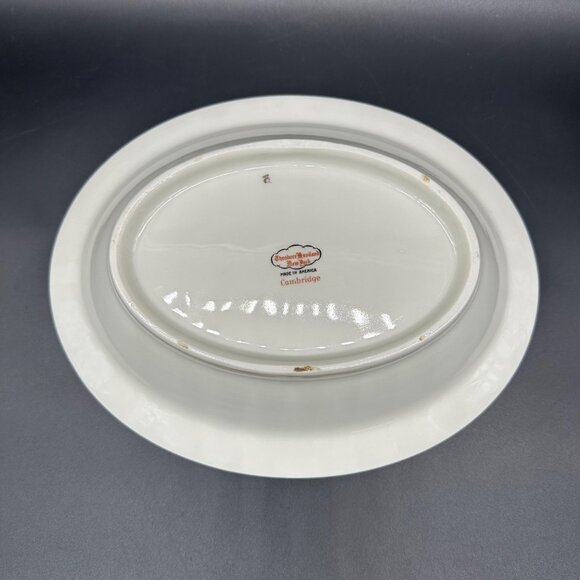 Vintage Oval Vegetable Serving Bowl Theodore Haviland Cambridge Crimson Tree 50s - Picture 3 of 9